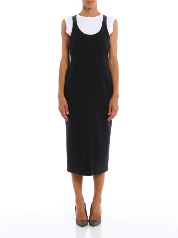 knee length dresses for ladies The #2002 Womens Pinafore Overall Washed Denim