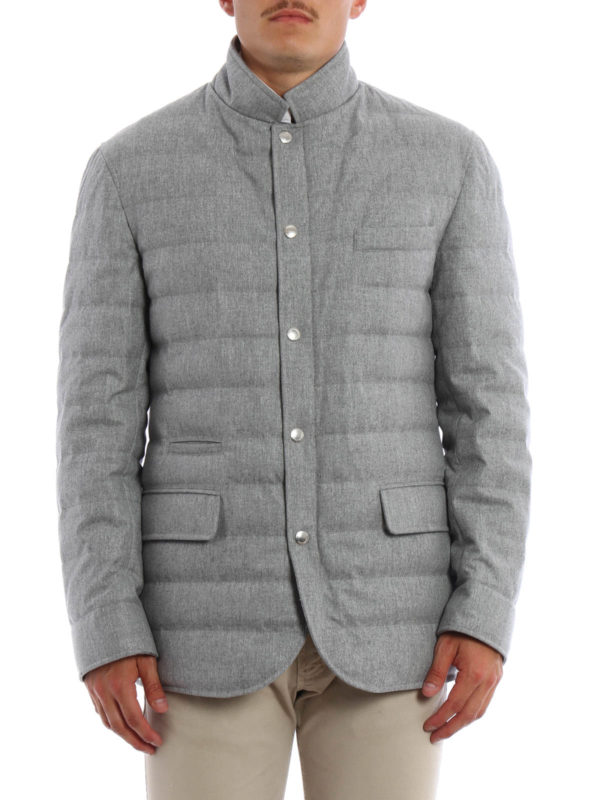 BRUNELLO CUCINELLI: padded jackets online - Melange flannel padded jacket