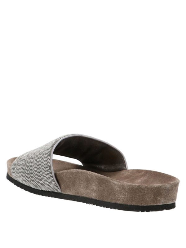 BRUNELLO CUCINELLI: sandals online - Precious sandals in silver color