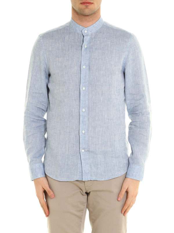 BRUNELLO CUCINELLI: shirts online - Guru collar linen shirt