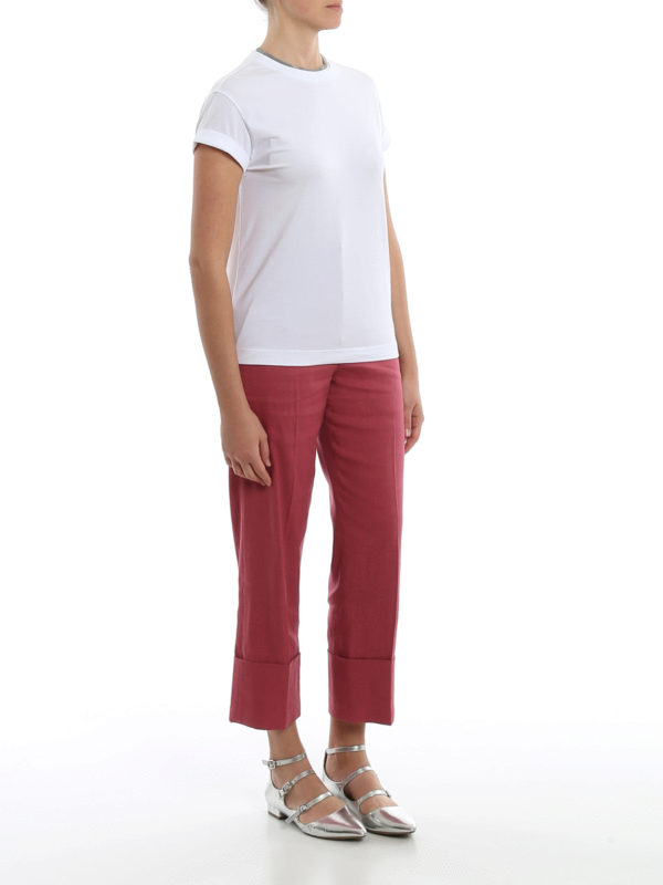 BRUNELLO CUCINELLI: t-shirts online - Embellished crew neck T-shirt
