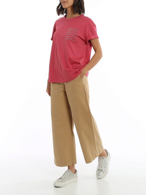 BRUNELLO CUCINELLI: t-shirts online - Embellished pocket T-shirt