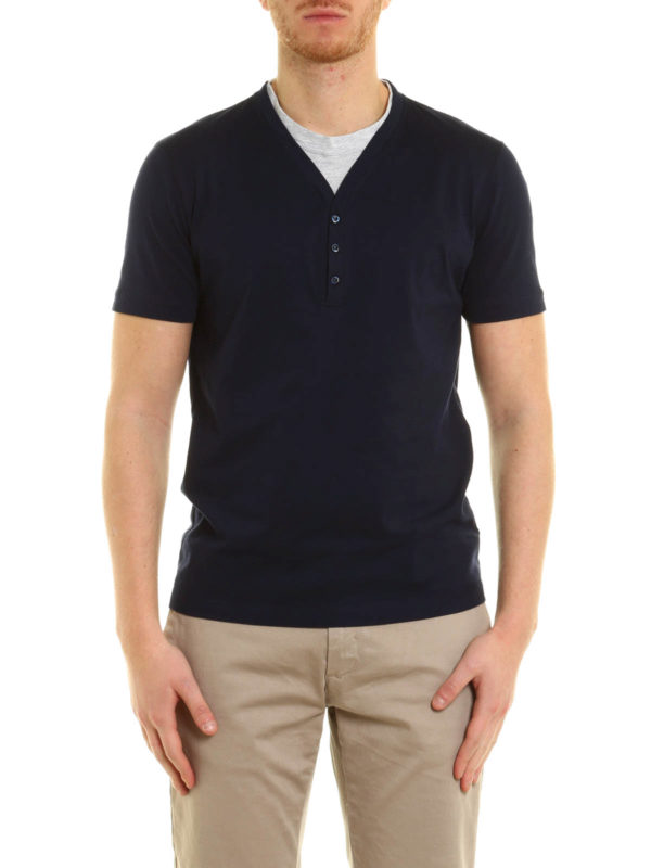 BRUNELLO CUCINELLI: t-shirts online - Henley collar T-shirt