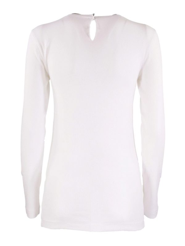 BRUNELLO CUCINELLI: t-shirts online - Monili insert crewneck T-shirt