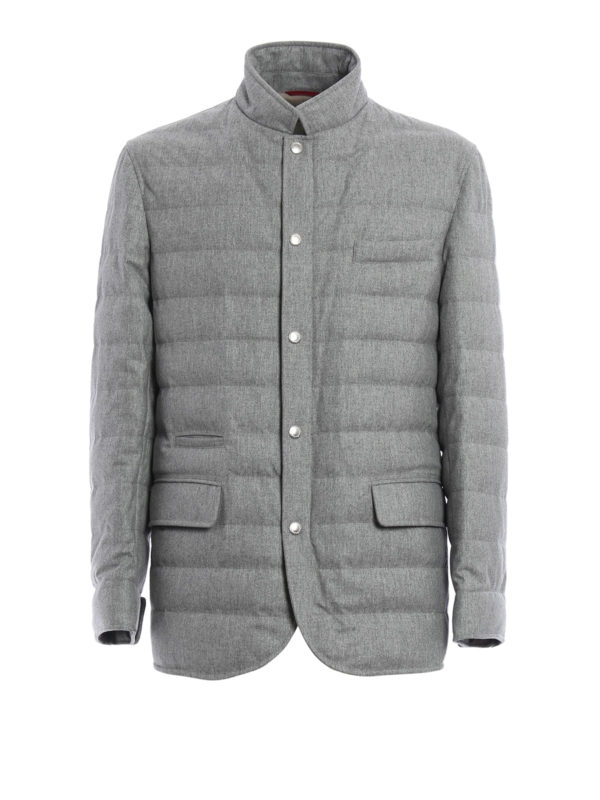 BRUNELLO CUCINELLI: padded jackets - Melange flannel padded jacket