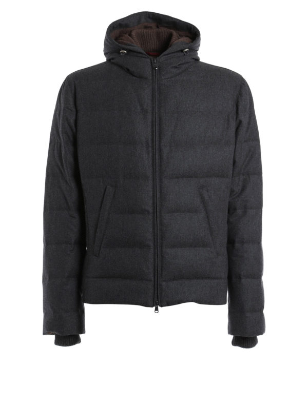 BRUNELLO CUCINELLI: padded jackets - Silk and wool padded jacket