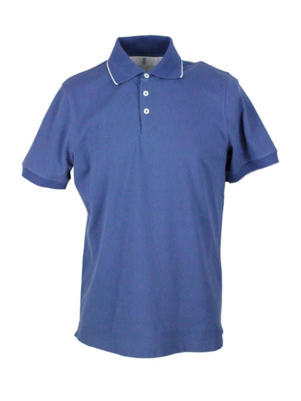 BRUNELLO CUCINELLI: Poloshirts - Poloshirt - Blau