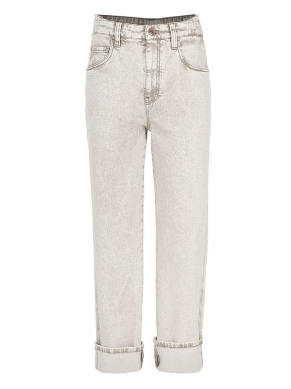 BRUNELLO CUCINELLI: straight leg jeans - Gradient Skater jeans in beige