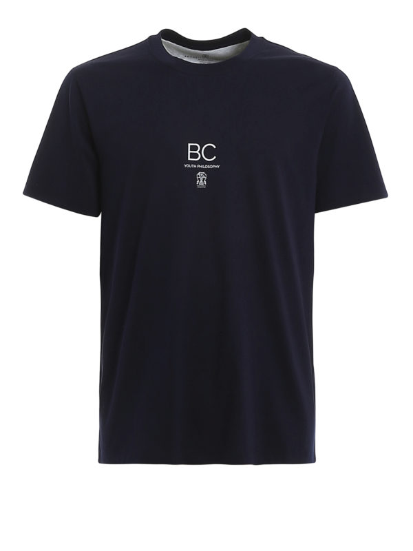Brunello Cucinelli BC printed cotton jersey T-shirt|M0T611100CU669