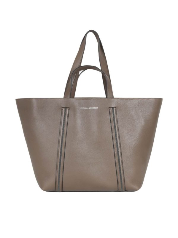 BRUNELLO CUCINELLI: トートバッグ - トートバッグ - ブラウン
