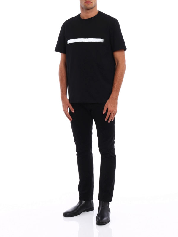 Brush stroke detailed Tee shop online: NEIL BARRETT