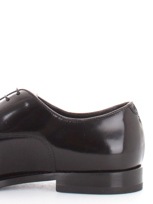 Brushed leather black Oxford shoes shop online: Doucal