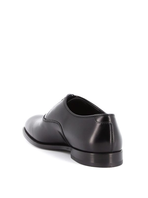 Brushed leather black Oxford shoes shop online: Doucal