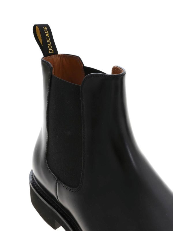 DOUCAL'S SMOOTH LEATHER CHELSEA BOOTS Man Dark brown