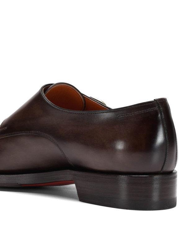 Brushed leather double monkstrap shop online: SANTONI