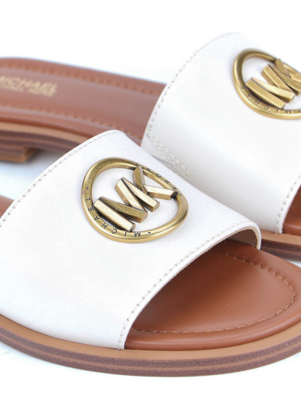 Brynn leather slides shop online: MICHAEL KORS