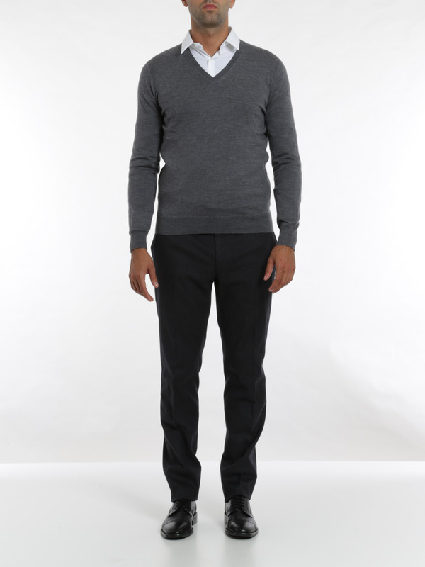 Burberry Brit: v necks online - Check elbow patches pullover