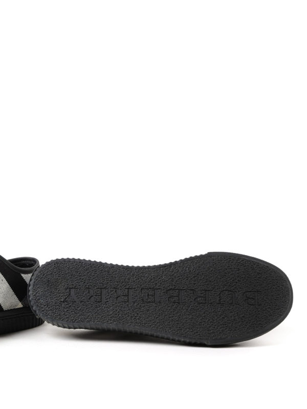 BURBERRY buy online Black check canvas sneakers