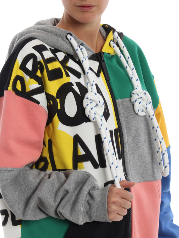 BURBERRY buy online Pavina colour block patchwork zip hoodie
