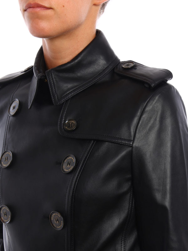 BURBERRY buy online Ledermantel - Schwarz
