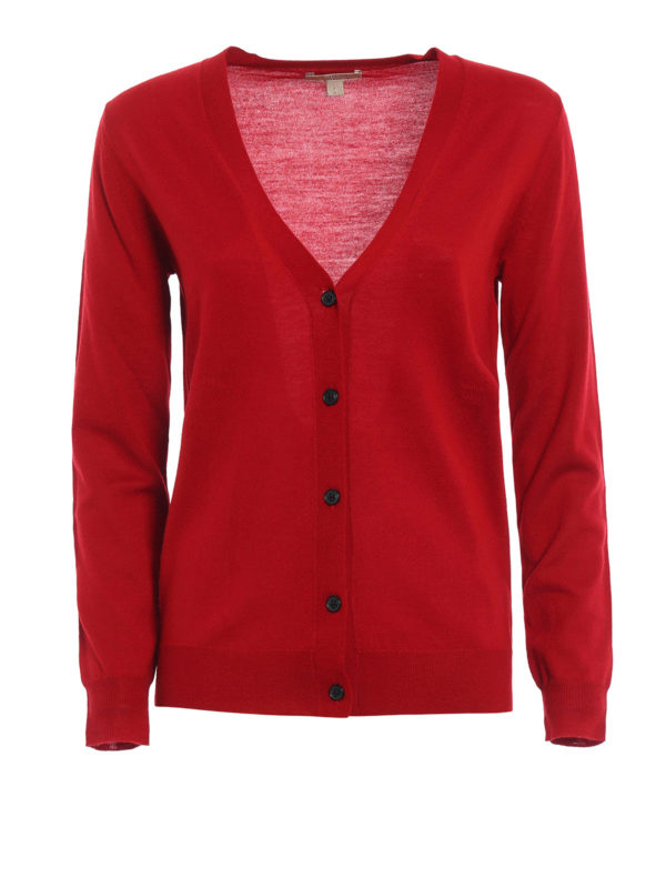 BURBERRY: Cárdigans - Cárdigans Rojos Para Mujer