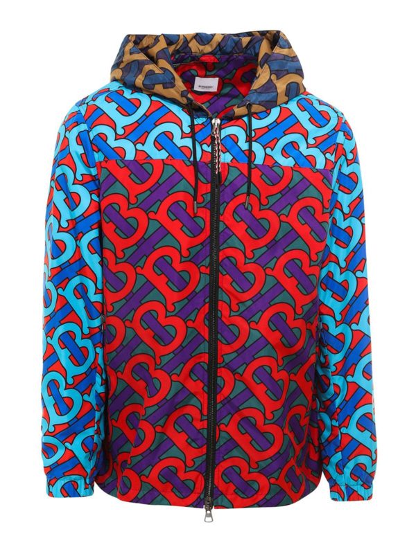 BURBERRY: casual jackets - Monogram-print hooded jacket