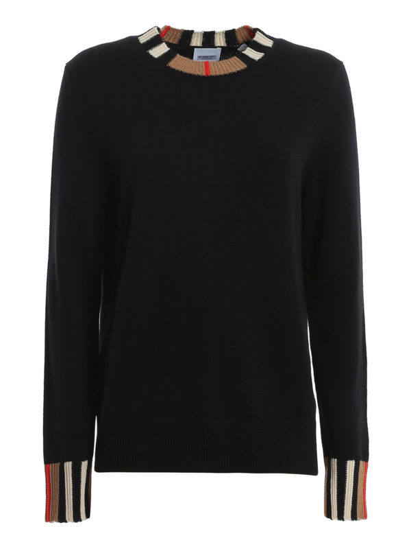 BURBERRY: crew necks - Eyre cashmere sweater