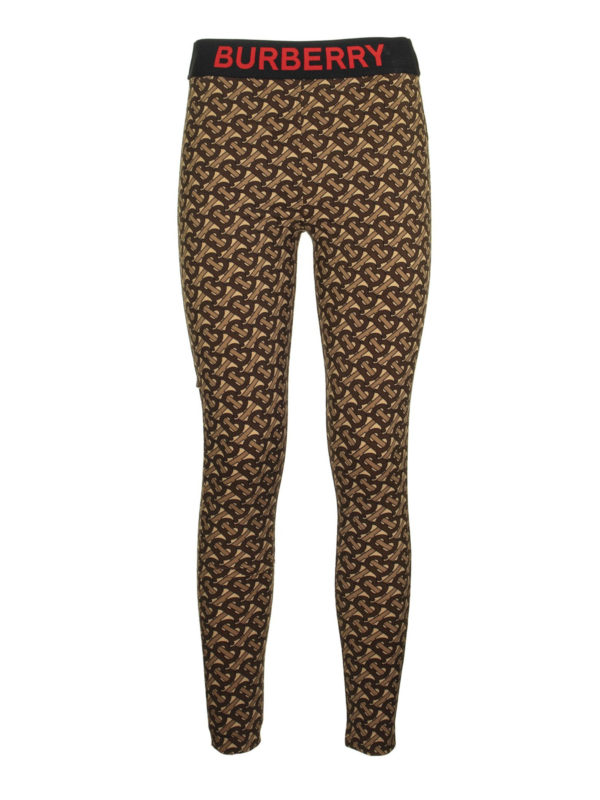 BURBERRY: leggings - Monogram print jersey leggings