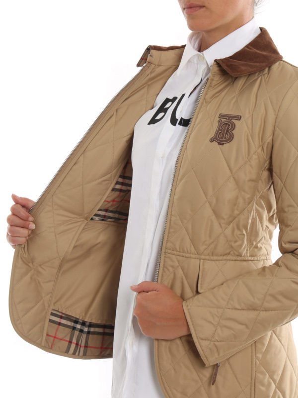 iKRIX BURBERRY: Logo patch padded riding jacket