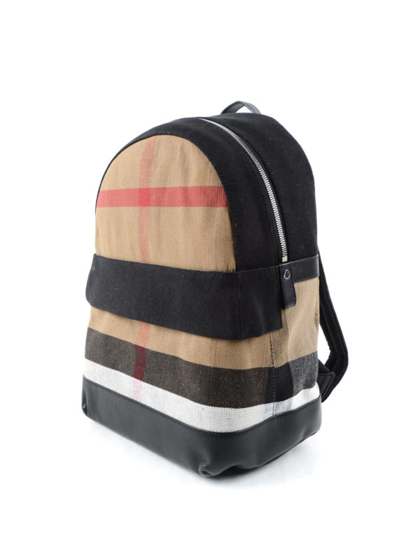 BURBERRY: backpacks online - Check canvas backpack