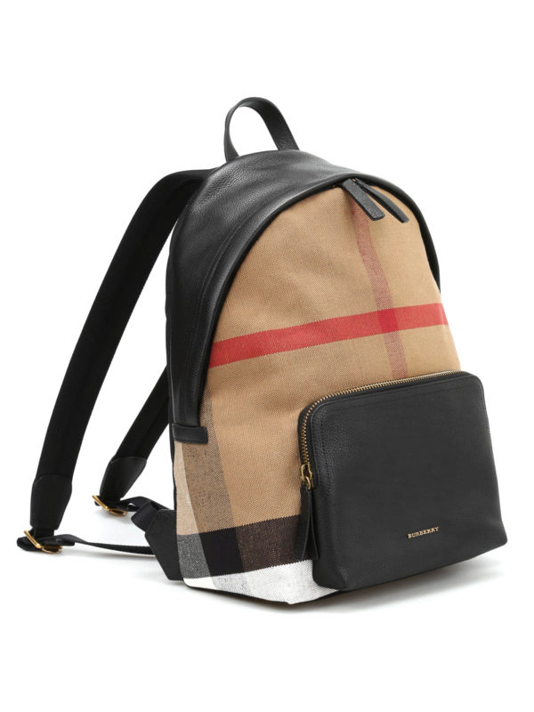 BURBERRY: backpacks online - Check canvas backpack