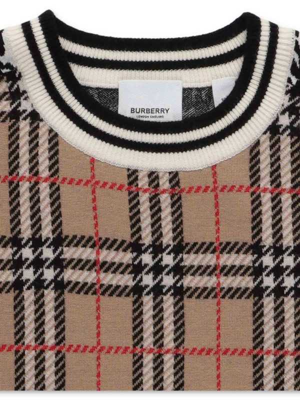 BURBERRY: knitwear online - Knit Leopard pullover in beige