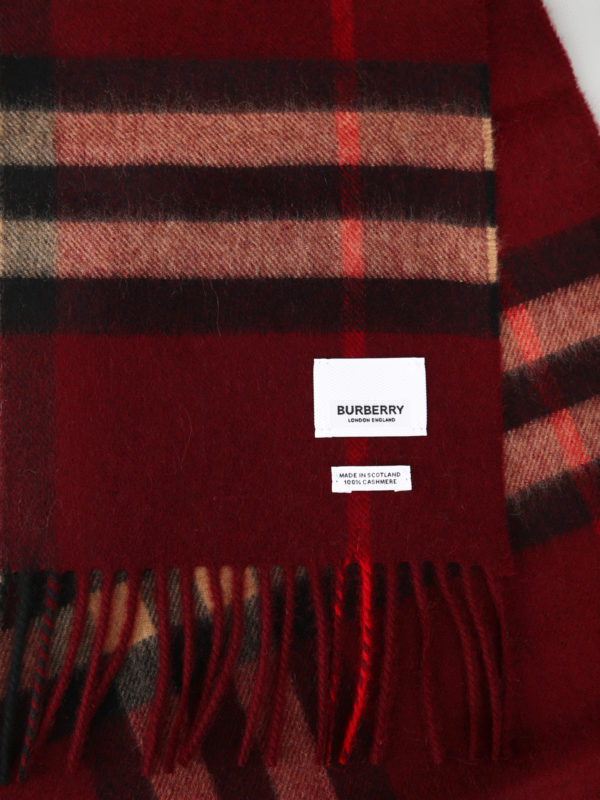 BURBERRY: scarves online - Check patterned cashmere scarf