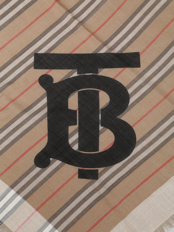 BURBERRY: Bufandas y pañuelos online - Bufanda - Marrón Claro