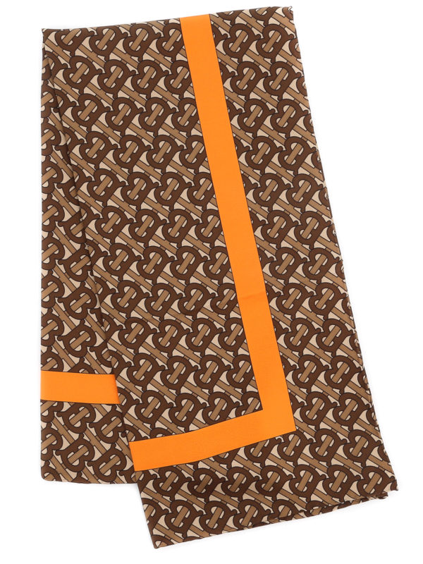 BURBERRY: scarves online - TB monogram printed scarf