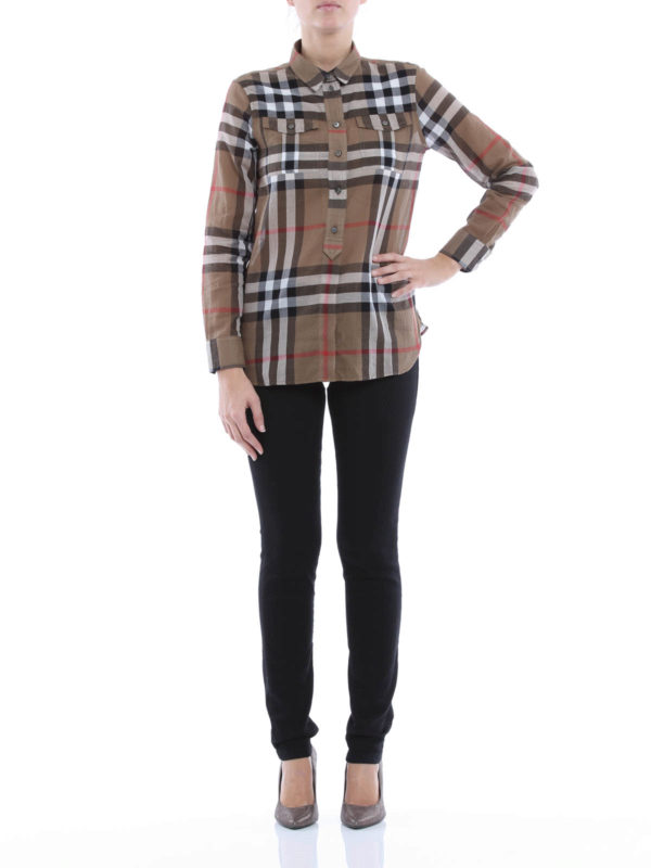 BURBERRY: Hemden online - Karierte Baumwollbluse