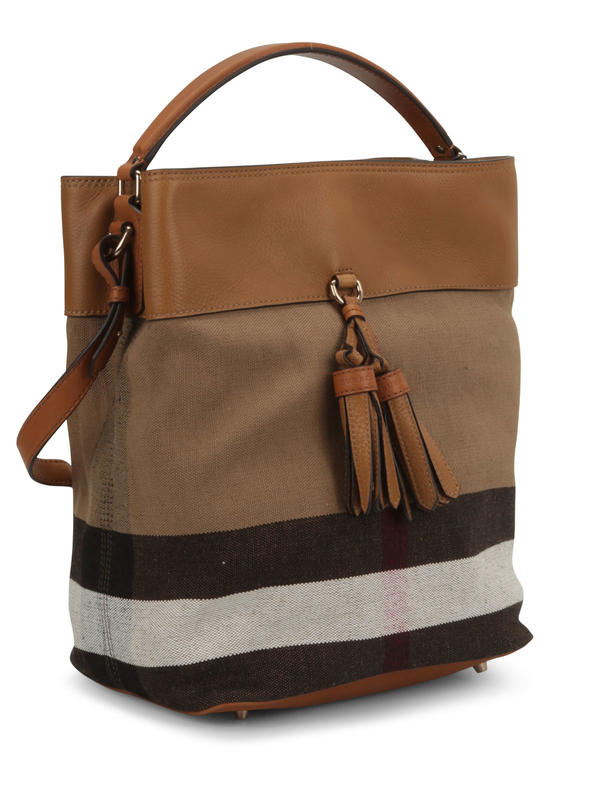 BURBERRY: shoulder bags online - Susanna Canvas Check hobo bag