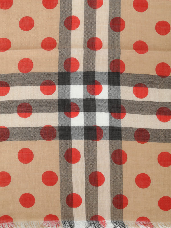 BURBERRY: Stoles & Shawls online - Dotted Check print gauze shawl