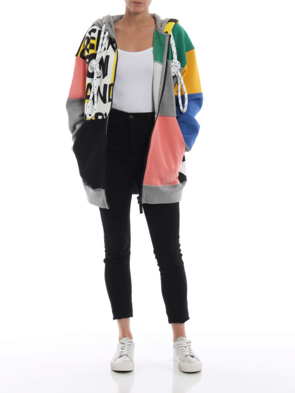 BURBERRY: Sweatshirts & Sweaters online - Pavina colour block patchwork zip hoodie