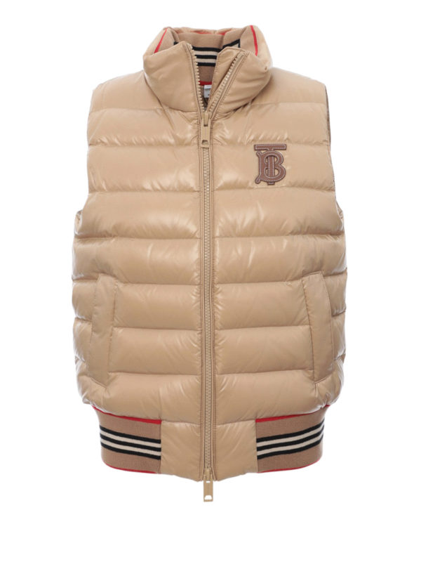 BURBERRY: padded jackets - Iconic stripe padded vest