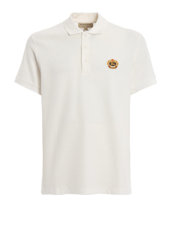 BURBERRY: polo shirts - Densford white polo shirt
