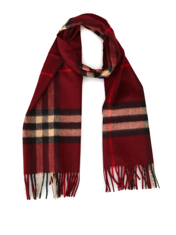BURBERRY: scarves - Check patterned cashmere scarf