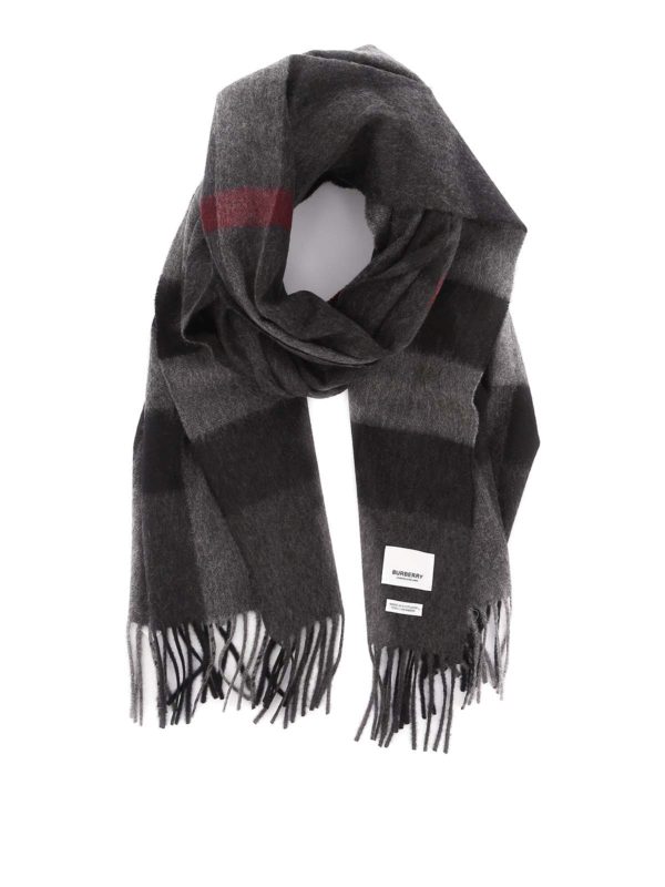BURBERRY: scarves - Mega Check patterned cashmere scarf