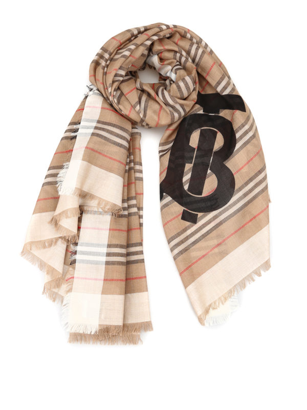 BURBERRY: Bufandas y pañuelos - Bufanda - Marrón Claro
