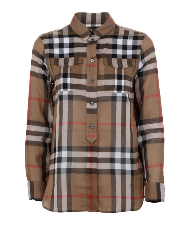 BURBERRY: Hemden - Karierte Baumwollbluse