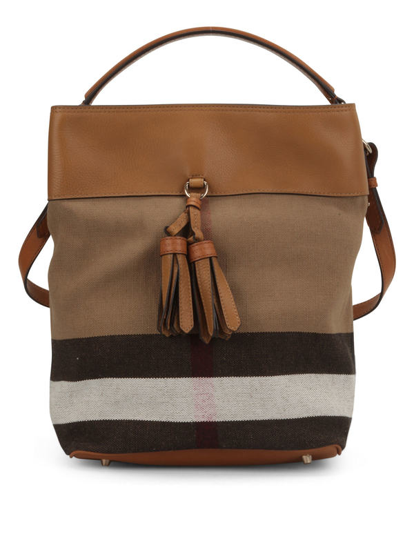 BURBERRY: shoulder bags - Susanna Canvas Check hobo bag