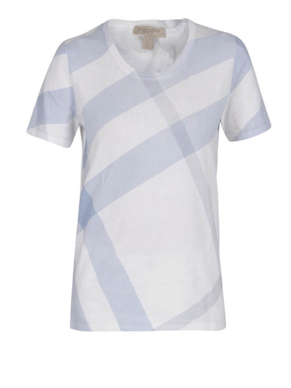 BURBERRY: t-shirts - Check print T-shirt