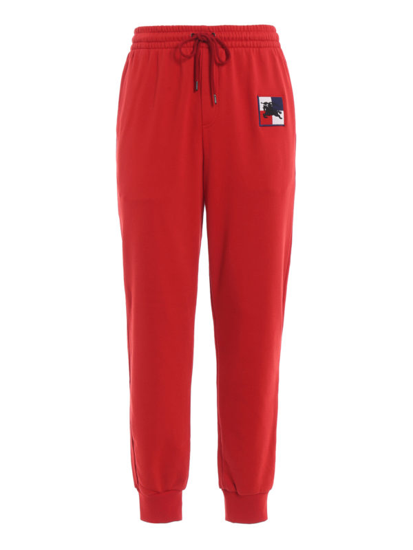 BURBERRY: tracksuit bottoms - Munley red jogging pants