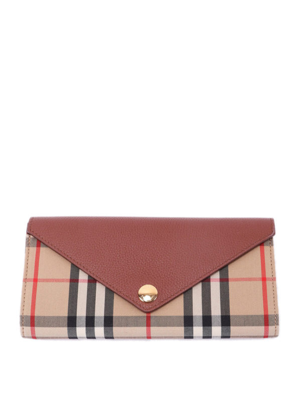 Burberry Leather House Check Flap Wallet Black Brown main image 0