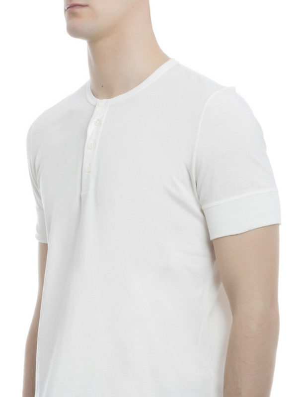 Button placket T-shirt shop online: TOM FORD